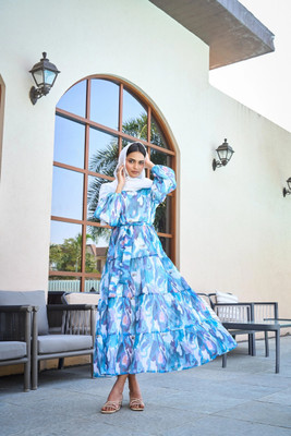 SARINKU Georgette Abaya(Blue)