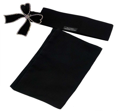 WEBSELL Chiffon Striped, Self Design Naqab(Black)