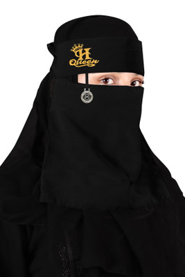 CRENCH CREATION Chiffon Solid Naqab(Black)