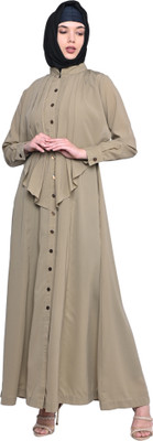 Momin Libas Polyester Solid Abaya(Beige)
