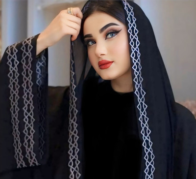 ABAYA MAYA ENTERPRISES Cotton Blend Self Design Burqa With Hijab(Black)