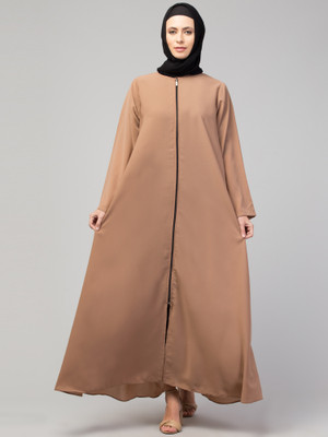 HIJAB WORLD Nida Matte Solid Burqa(Beige)