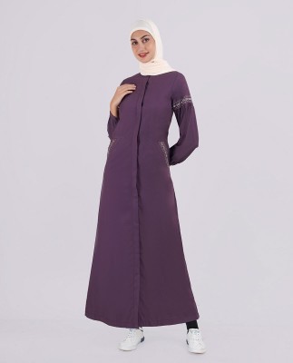 SILK ROUTE London Polyester Abaya(Purple)