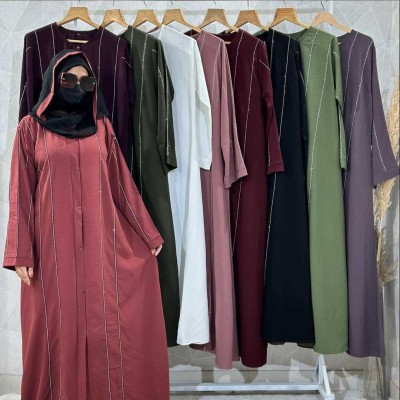 NAZRANA BY MUMBAI COLLECTION Cotton Blend Solid Abaya With Hijab(Red)