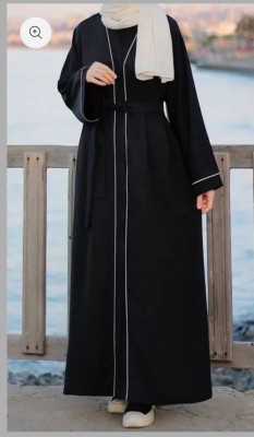 RECENT TRENDS Crepe Solid Burqa(Black)