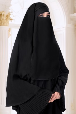 Bhumi fab Crepe Solid Naqab(Black)