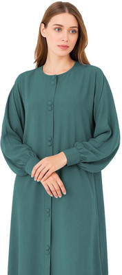 aaruh Polyester Solid Abaya(Green)