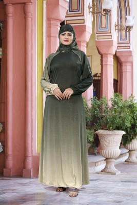 Bhumi fab Polyester Burqa With Hijab(Green)