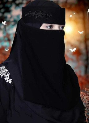 Dhyeyu Chiffon Self Design Naqab(Black)