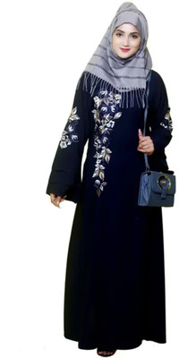 Unstop Cotton Blend Solid Burqa With Hijab(Blue)