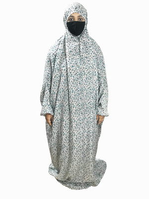 Rayford Crepe Printed Burqa With Hijab(Multicolor)