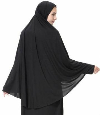 Nalmie Polyester Solid Naqab(Black)