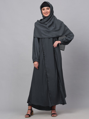 Klotthe Polyester Self Design Burqa(Blue)