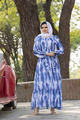 bhavyata Georgette Abaya(Blue)