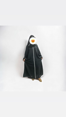 nikab Nida Matte Self Design Burqa With Hijab(Grey)