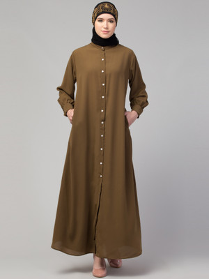 Nazneen Nida Matte Solid Abaya(Gold)
