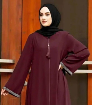IBRAHIM Nida Matte Solid Naqab With Hijab(Maroon)