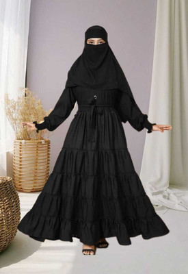 TULIP Cotton Blend Burqa With Hijab(Black)