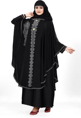 Bhumi fab Nida Matte Solid Burqa With Hijab(Black)