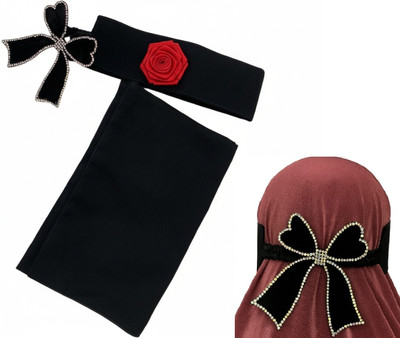 Netsell Chiffon Self Design, Solid Naqab(Black)