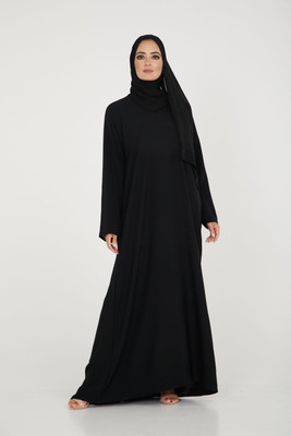Purfitt Collection Polyester Self Design Burqa With Hijab(Black)
