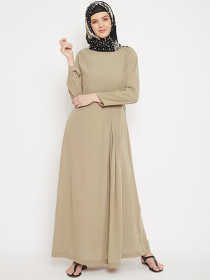 Momin Libas Polyester Abaya(Beige)