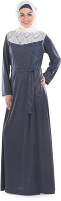 Momin Libas Polyester Abaya(Grey)