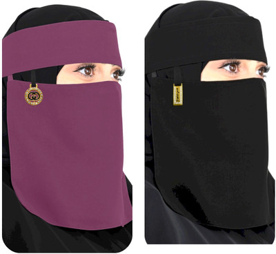ABEEHAS Chiffon Solid Abaya(Maroon)