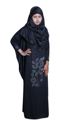 afifa Polyester Solid Burqa(Black)