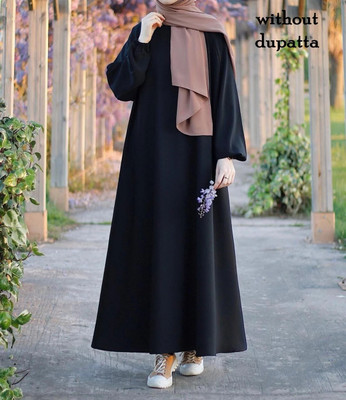 HOC Cotton Blend Self Design Burqa(Black)