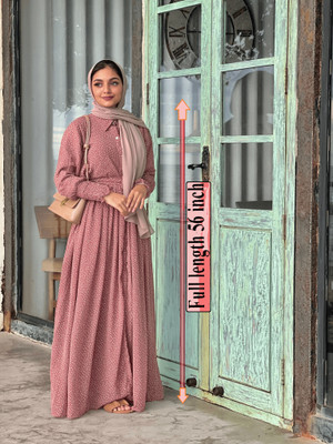 bhavyata Georgette Self Design Abaya(Pink)