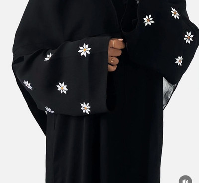 Hba enterprises Cotton Silk Self Design Burqa With Hijab(Black)