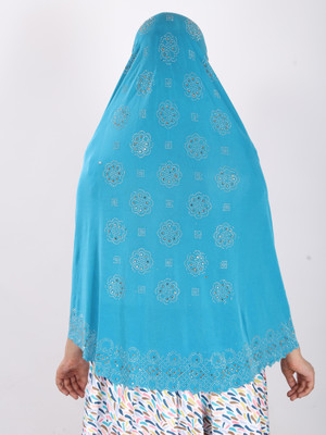 TEXNOVA Polyester Self Design Abaya(Blue)