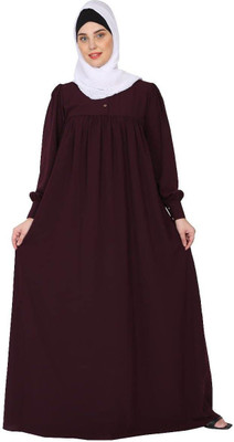 BT - Being Traditional Nida Matte Solid Abaya(Maroon)