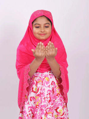 TEXNOVA Polyester Self Design Abaya(Pink)