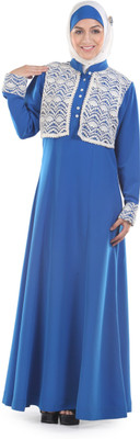 Momin Libas Polyester Abaya(Blue)