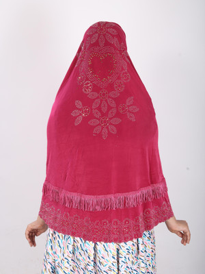 TEXNOVA Polyester Self Design Abaya(Pink)