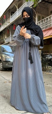 Hera Cotton Blend Solid Burqa With Hijab(Grey)