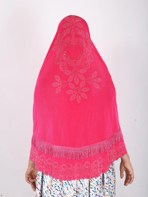 TEXNOVA Polyester Self Design Abaya(Pink)