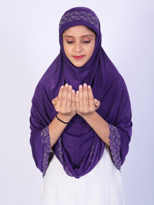 TEXNOVA Polyester Self Design Abaya(Purple)