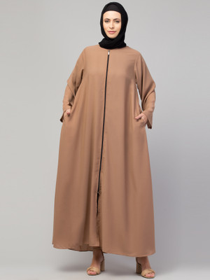Nazneen Nida Matte Solid Abaya(Brown)