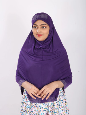 TEXNOVA Polyester Self Design Abaya(Blue)