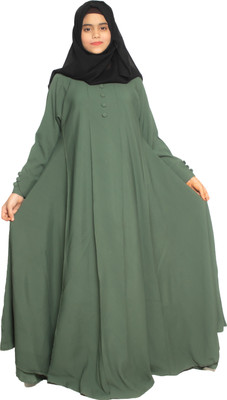 MODEST CITY Crepe Abaya With Hijab(Green)