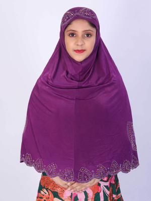 TEXNOVA Polyester Self Design Abaya(Purple)