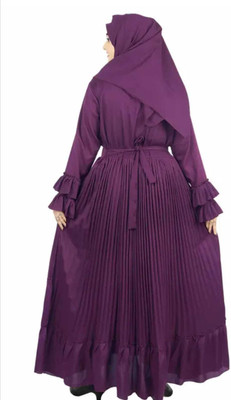 SANAENTERPRISES Georgette Burqa With Hijab(Purple)