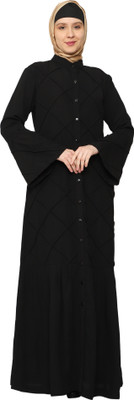 Momin Libas Polyester Solid Abaya(Black)