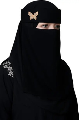 AMBRY Chiffon Solid Naqab(Black)