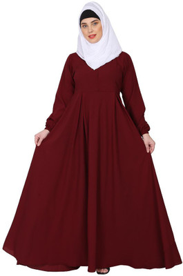 BT - Being Traditional Nida Matte Solid Abaya(Maroon)