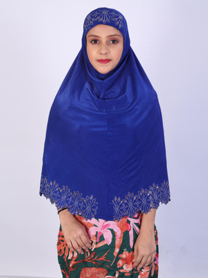 TEXNOVA Polyester Self Design Abaya(Blue)