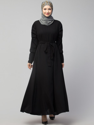Nazneen Nida Matte Solid Abaya(Black)